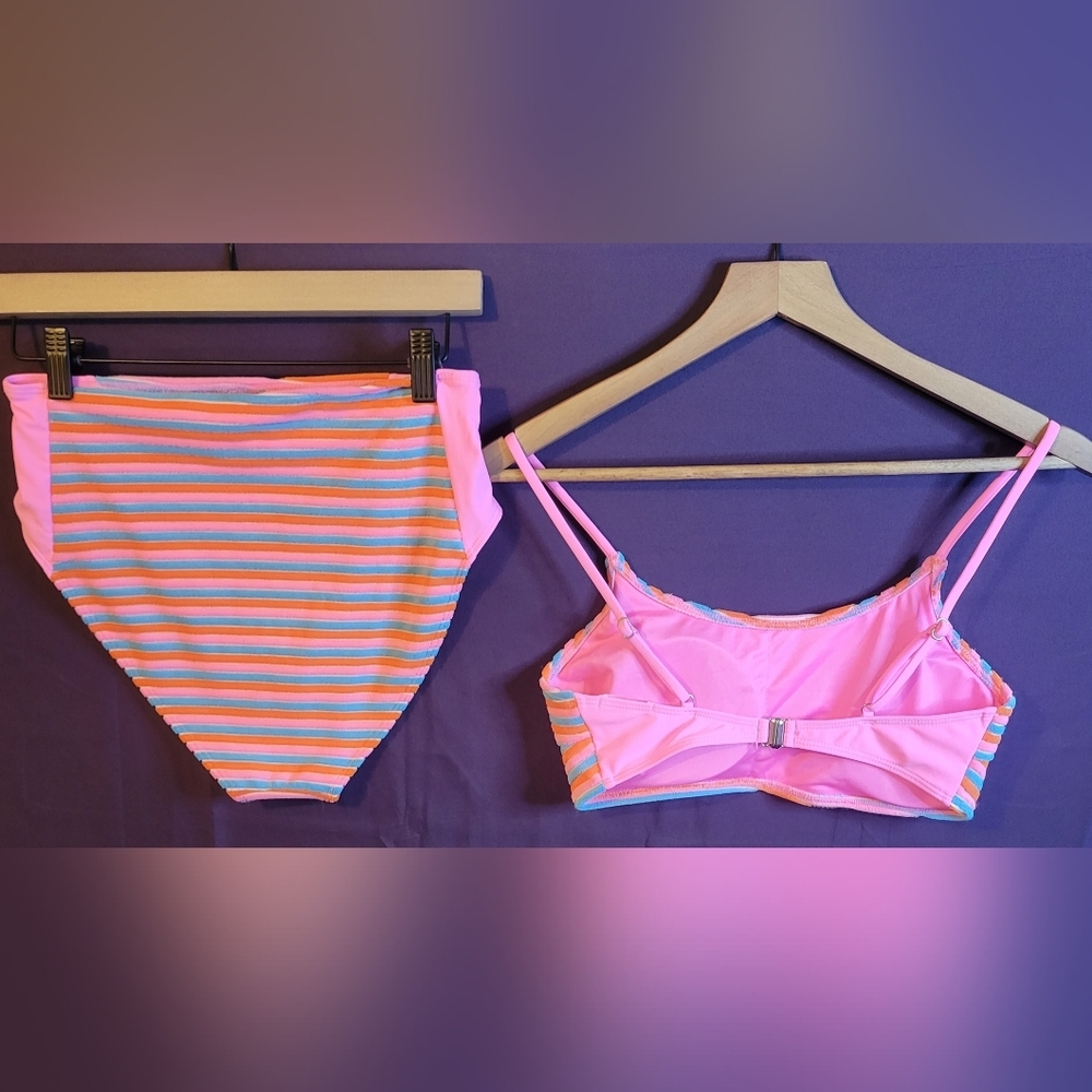 Pink Lily Colorful Striped Bikini Set - Picture 6 of 8